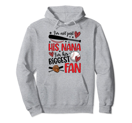 His Biggest Fan Baseball Nana Hoodie - Aesthetic Graphic Men Women - T-Shirt, Sweatshirt, Hoodie