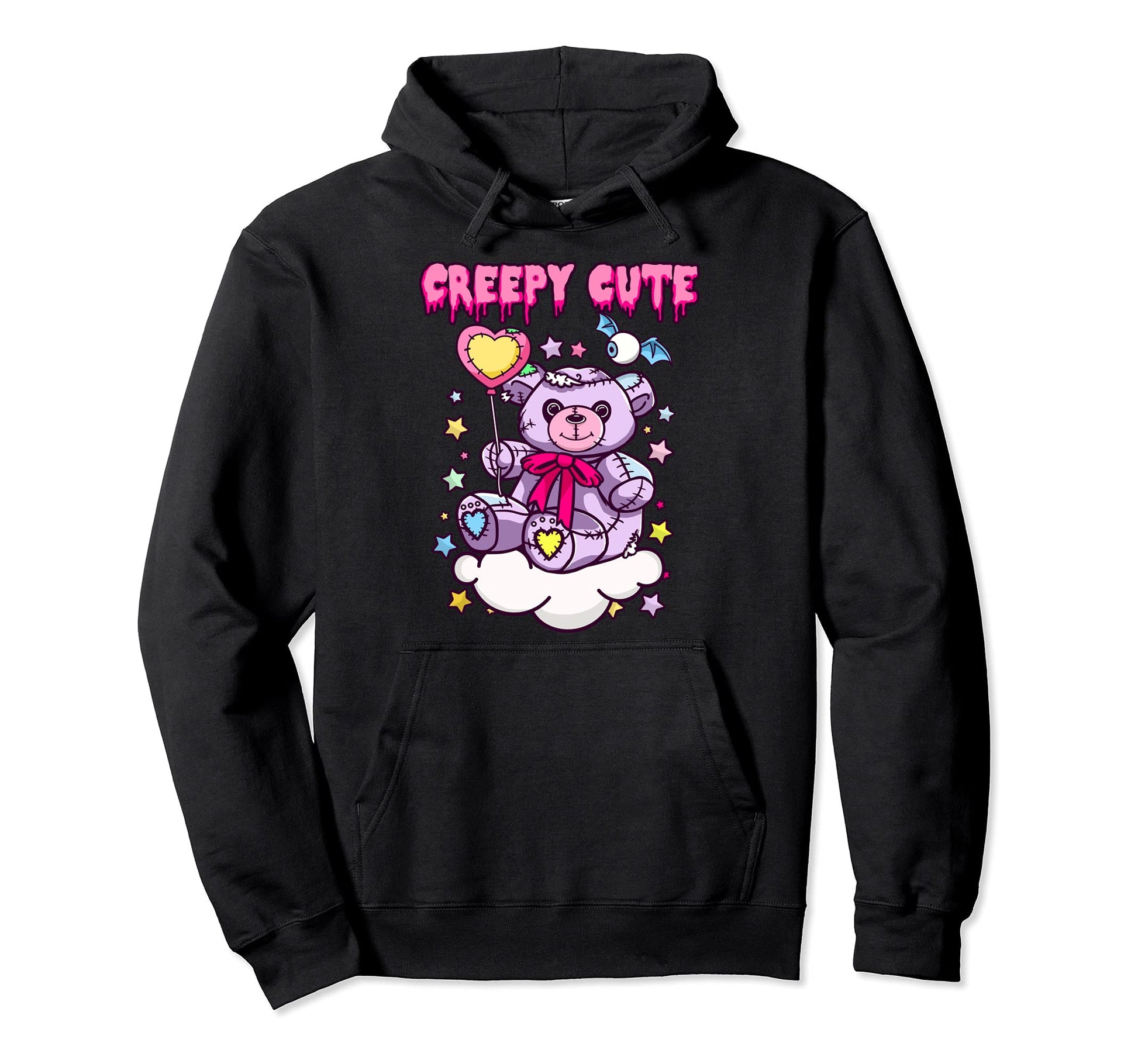 Creepy Halloween Bear Kawaii Pastel Hoodie - Custom Art Print Men Women - T-Shirt, Sweatshirt, Hoodie