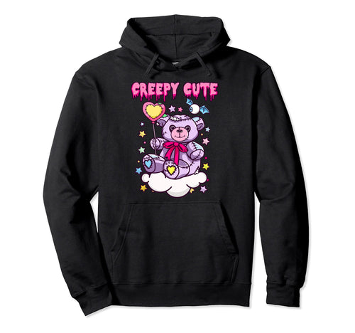 Creepy Halloween Bear Kawaii Pastel Hoodie - Custom Art Print Men Women - T-Shirt, Sweatshirt, Hoodie