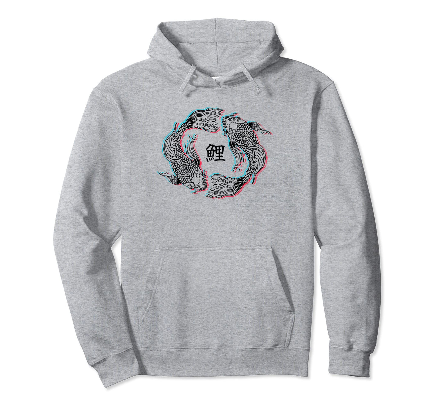 Glitch Effect Japanese Koi Fish Hoodie - Streetwear Style for Adults - T-Shirt, Sweatshirt, Hoodie