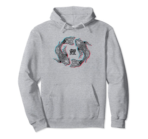 Glitch Effect Japanese Koi Fish Hoodie - Streetwear Style for Adults - T-Shirt, Sweatshirt, Hoodie