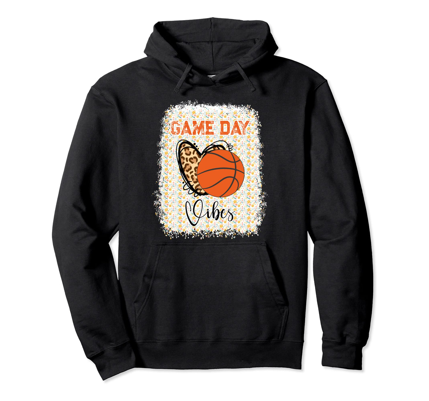 Basketball Bleached Game Day Vibes Hoodie - Minimalist Print Unisex - T-Shirt, Sweatshirt, Hoodie