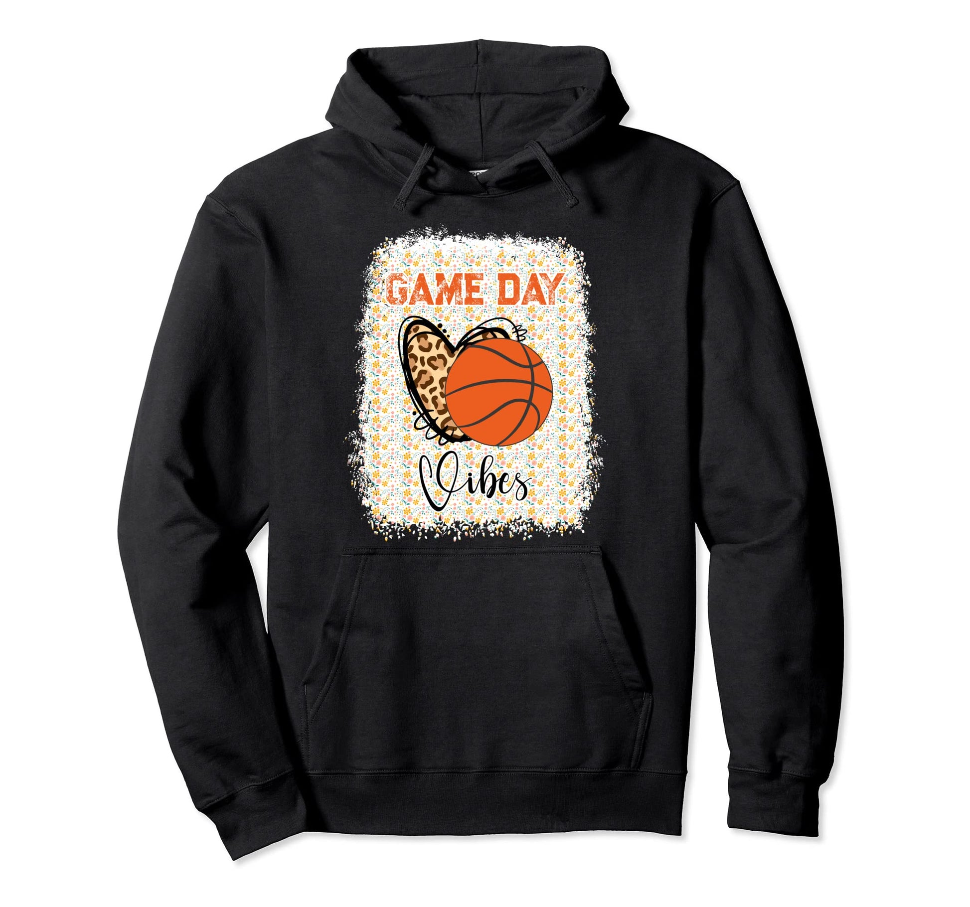 Basketball Bleached Game Day Vibes Hoodie - Minimalist Print Unisex - T-Shirt, Sweatshirt, Hoodie