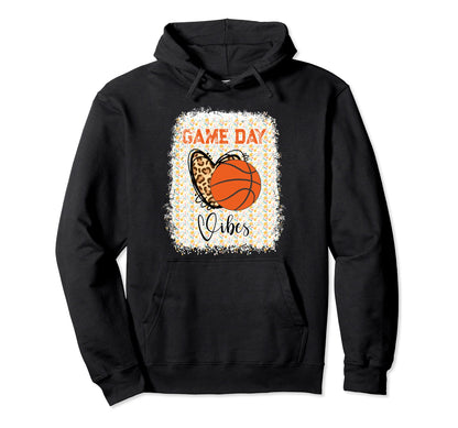 Basketball Bleached Game Day Vibes Hoodie - Minimalist Print Unisex - T-Shirt, Sweatshirt, Hoodie
