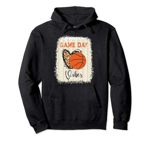 Basketball Bleached Game Day Vibes Hoodie - Minimalist Print Unisex - T-Shirt, Sweatshirt, Hoodie