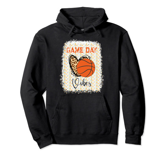 Basketball Bleached Game Day Vibes Hoodie - Minimalist Print Unisex - T-Shirt, Sweatshirt, Hoodie