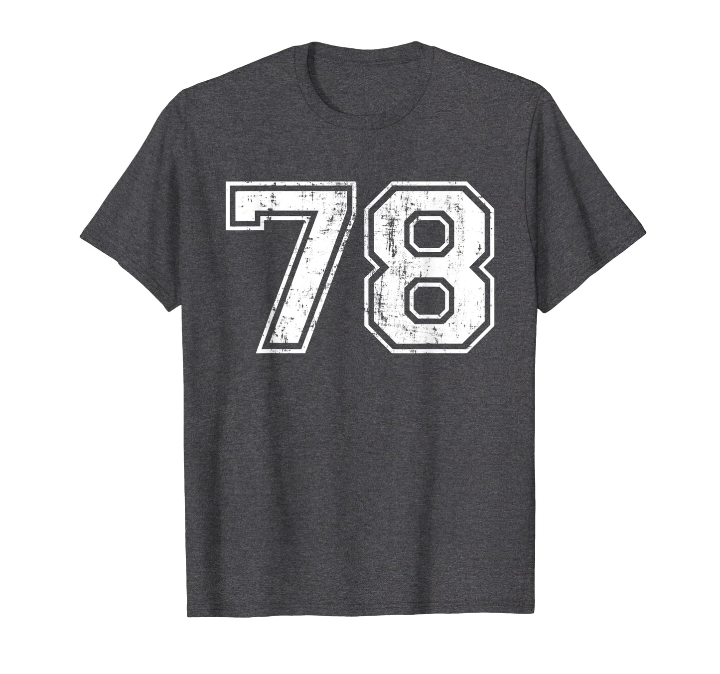 Number 78 Varsity Distressed Sports Team T-Shirt - Custom Art Print Unisex - T-Shirt, Sweatshirt, Hoodie