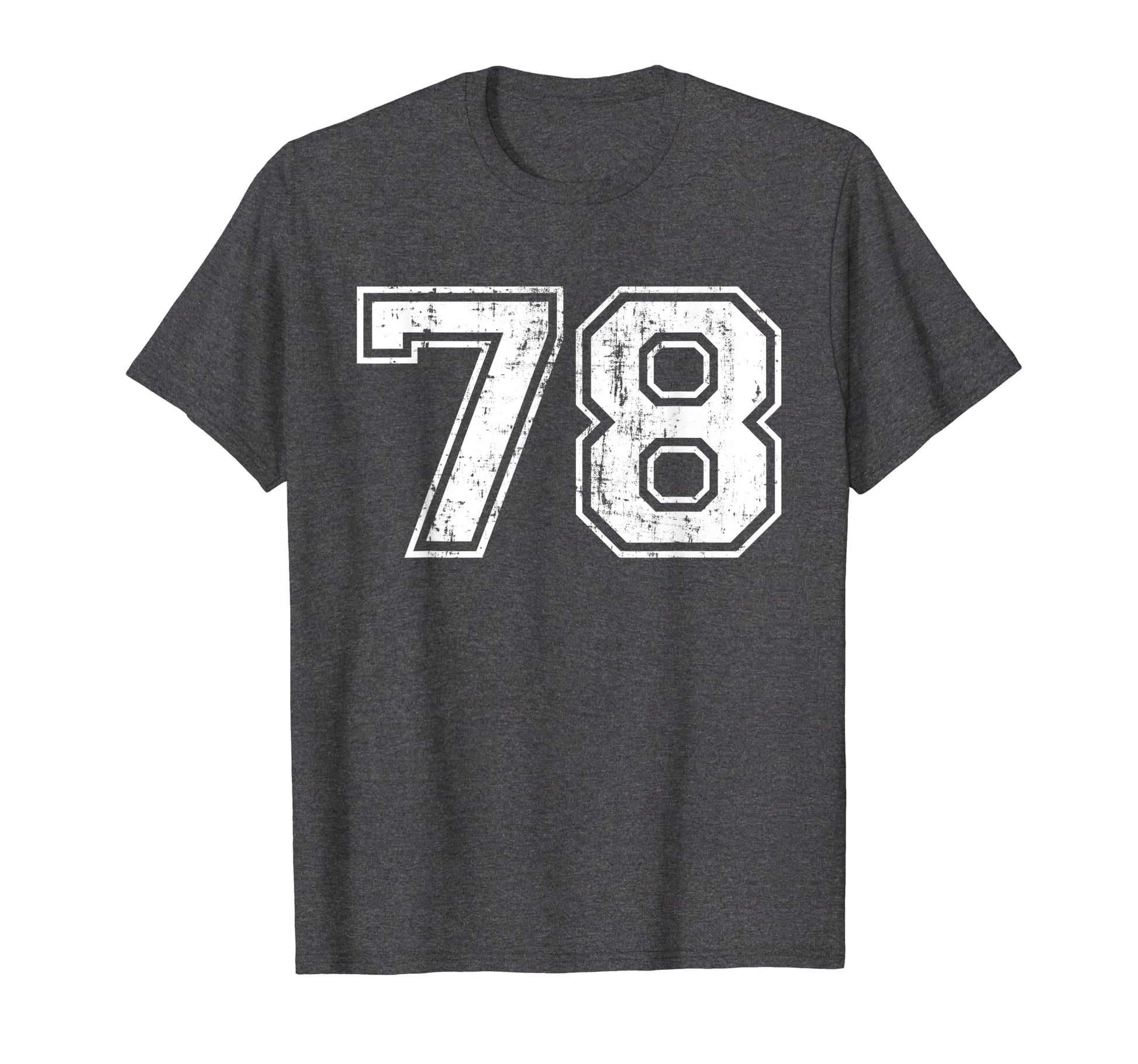 Number 78 Varsity Distressed Sports Team T-Shirt - Custom Art Print Unisex - T-Shirt, Sweatshirt, Hoodie