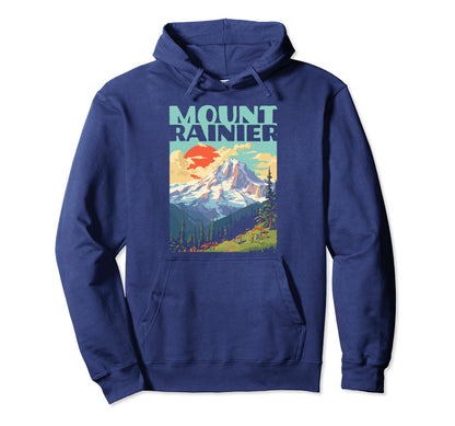 Mount Rainier National Park Hoodie - Custom Art Print Unisex - T-Shirt, Sweatshirt, Hoodie