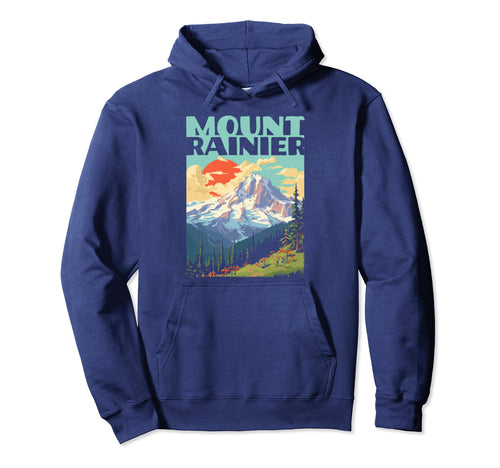 Mount Rainier National Park Hoodie - Custom Art Print Unisex - T-Shirt, Sweatshirt, Hoodie
