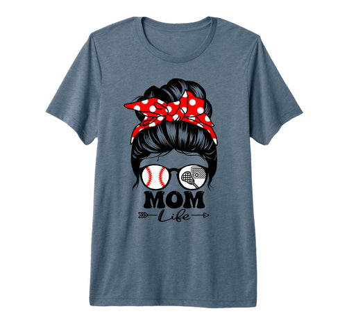 Mom Life Messy Bun Hair Funny Baseball T-Shirt - Streetwear Style Unisex - T-Shirt, Sweatshirt, Hoodie