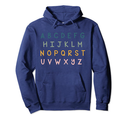 Alphabet Letters Boho Teacher Hoodie - Aesthetic Graphic Men Women - T-Shirt, Sweatshirt, Hoodie