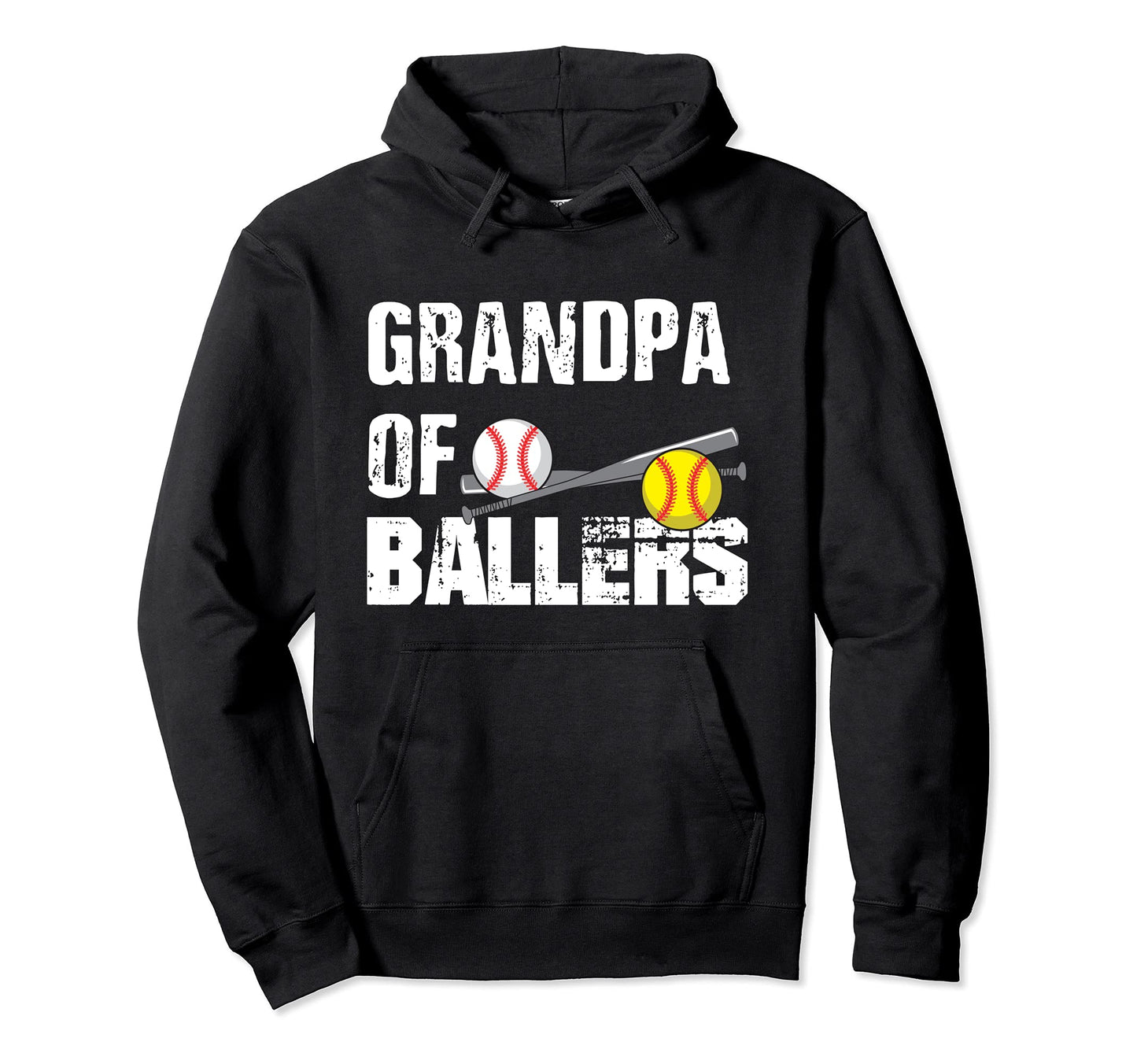 Grandpa Ballers Funny Baseball Hoodie - Casual Everyday Wear for Adults - T-Shirt, Sweatshirt, Hoodie