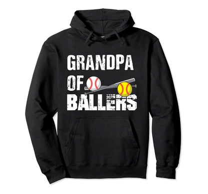 Grandpa Ballers Funny Baseball Hoodie - Casual Everyday Wear for Adults - T-Shirt, Sweatshirt, Hoodie