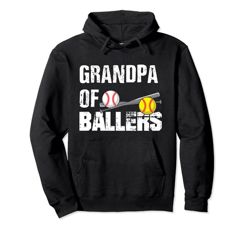 Grandpa Ballers Funny Baseball Hoodie - Casual Everyday Wear for Adults - T-Shirt, Sweatshirt, Hoodie