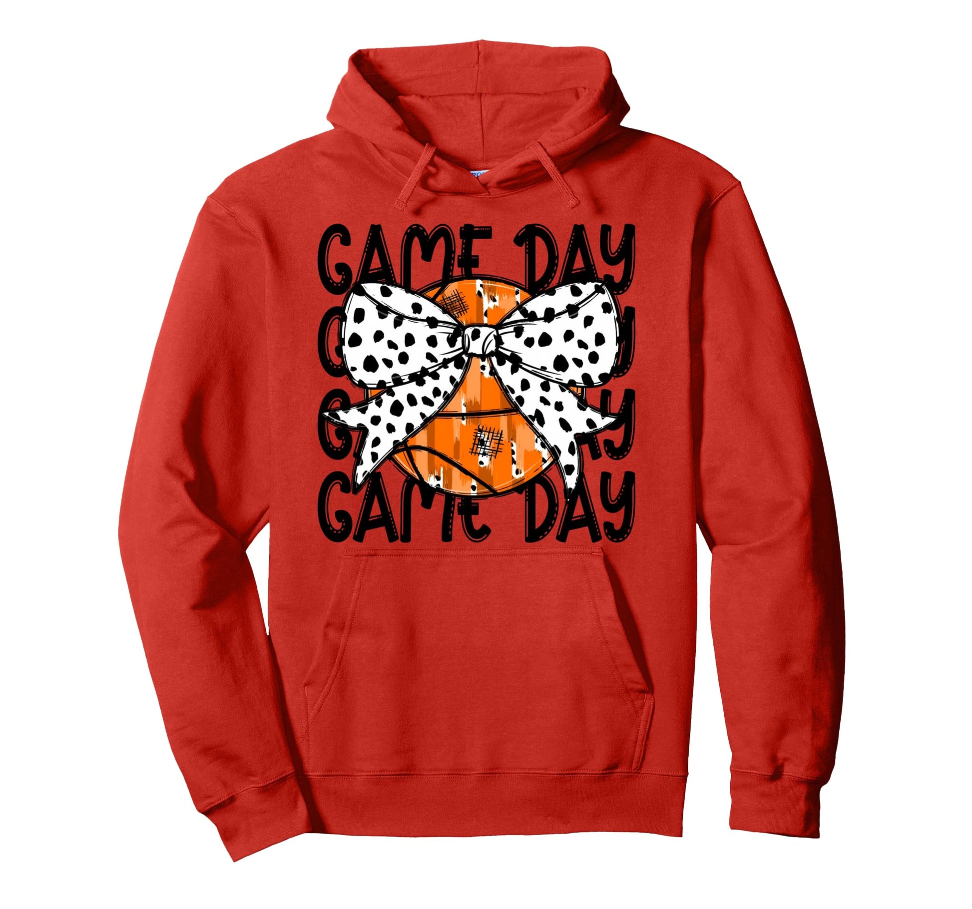 Coquette Basketball Bow Game Day Hoodie - Casual Everyday Wear for Adults - T-Shirt, Sweatshirt, Hoodie