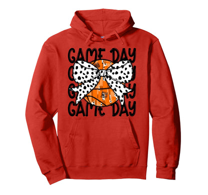 Coquette Basketball Bow Game Day Hoodie - Casual Everyday Wear for Adults - T-Shirt, Sweatshirt, Hoodie
