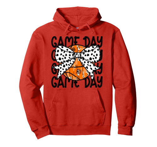 Coquette Basketball Bow Game Day Hoodie - Casual Everyday Wear for Adults - T-Shirt, Sweatshirt, Hoodie