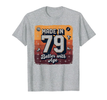 Made 79 Better Age Birthday Gift Heather T-Shirt - Streetwear Style Unisex - T-Shirt, Sweatshirt, Hoodie