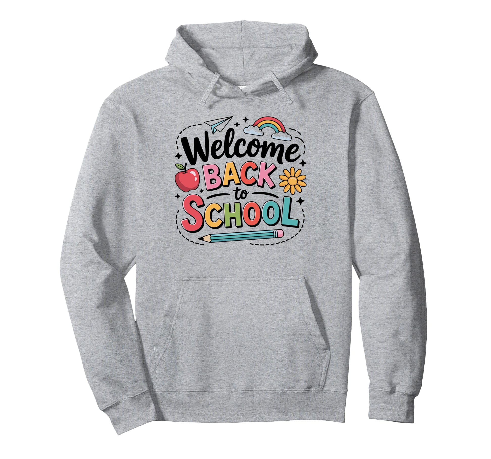 Welcome Back To School Colorful Hoodie - Fun Novelty Design for Adults - T-Shirt, Sweatshirt, Hoodie