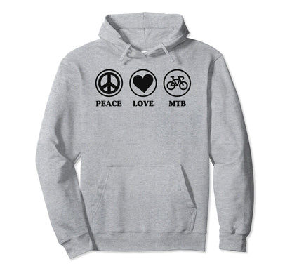 Peace Love And Mountain Biking Peace Hoodie - Custom Art Print Men Women - T-Shirt, Sweatshirt, Hoodie