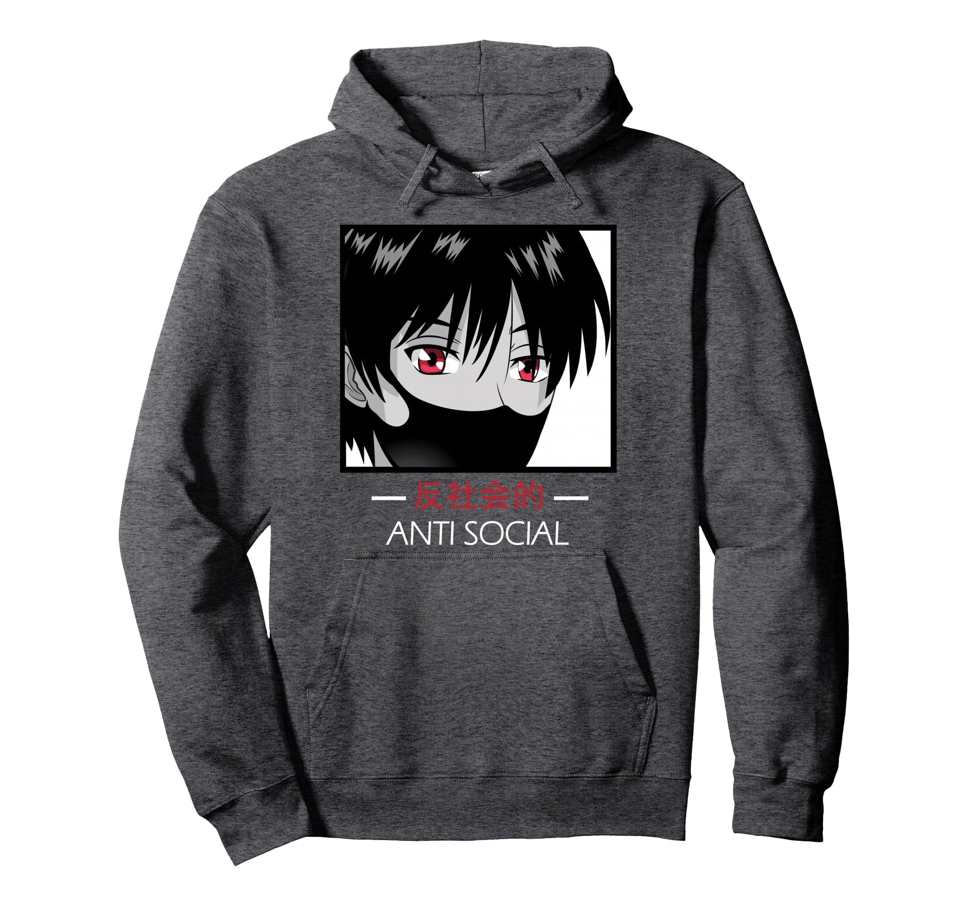Anti Social Anime Aesthetic Vaporwave Hoodie - Fun Novelty Design Men Women - T-Shirt, Sweatshirt, Hoodie
