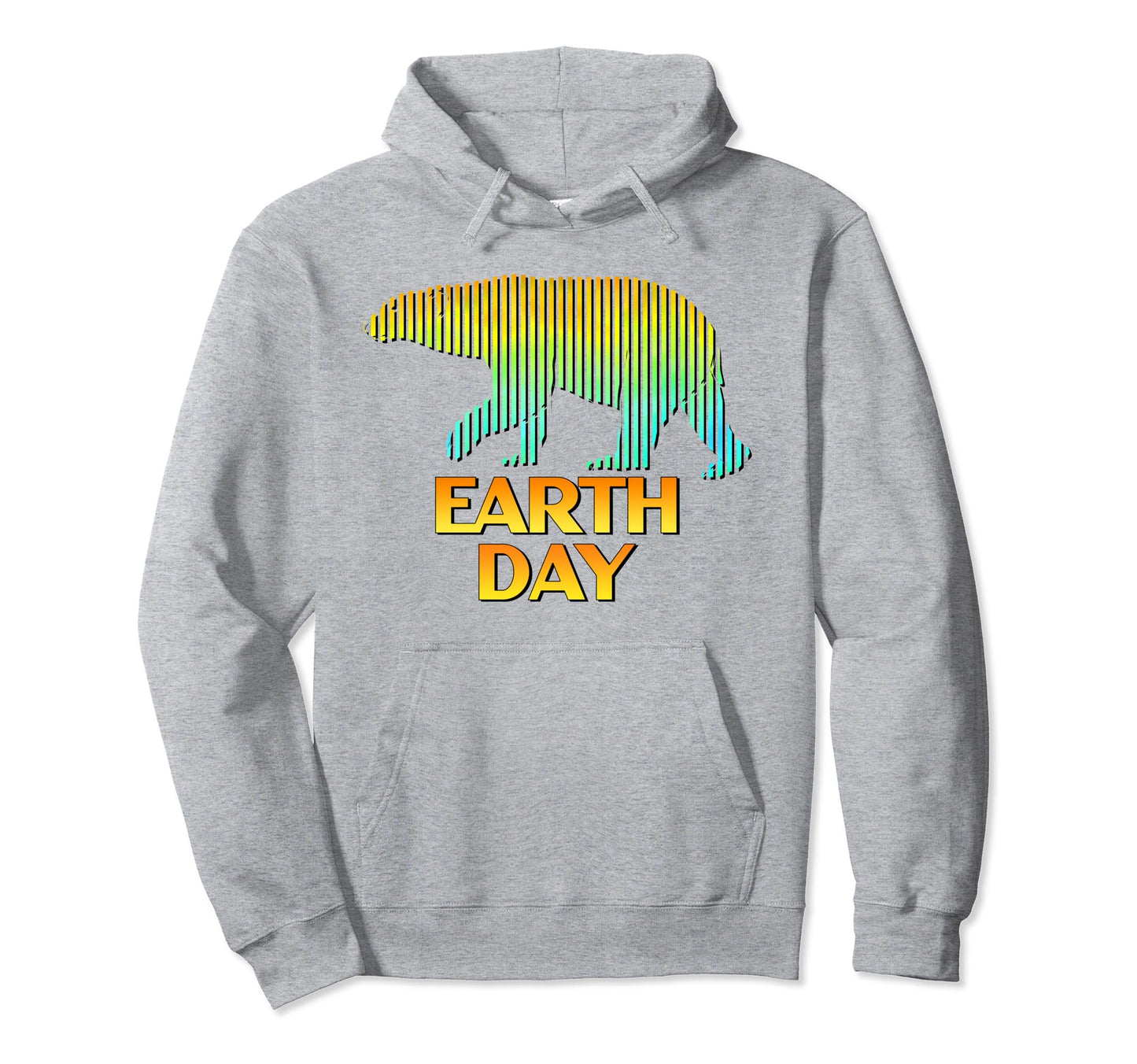 Earth Day 70S Polar Bear Rainbow Hoodie - Minimalist Print Unisex - T-Shirt, Sweatshirt, Hoodie