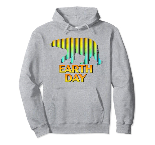 Earth Day 70S Polar Bear Rainbow Hoodie - Minimalist Print Unisex - T-Shirt, Sweatshirt, Hoodie