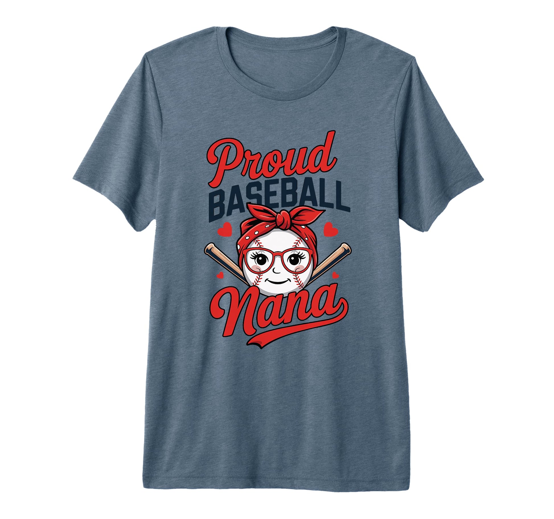 Proud Baseball Nana Glasses Bandana And T-Shirt - Graphic Print for Adults - T-Shirt, Sweatshirt, Hoodie