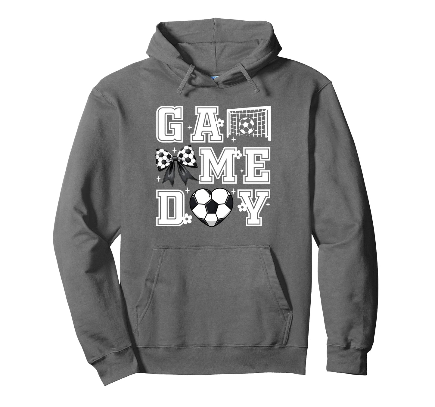 Soccer Game Day Coquette Bow Funny Soccer Hoodie - Custom Art Print Unisex - T-Shirt, Sweatshirt, Hoodie