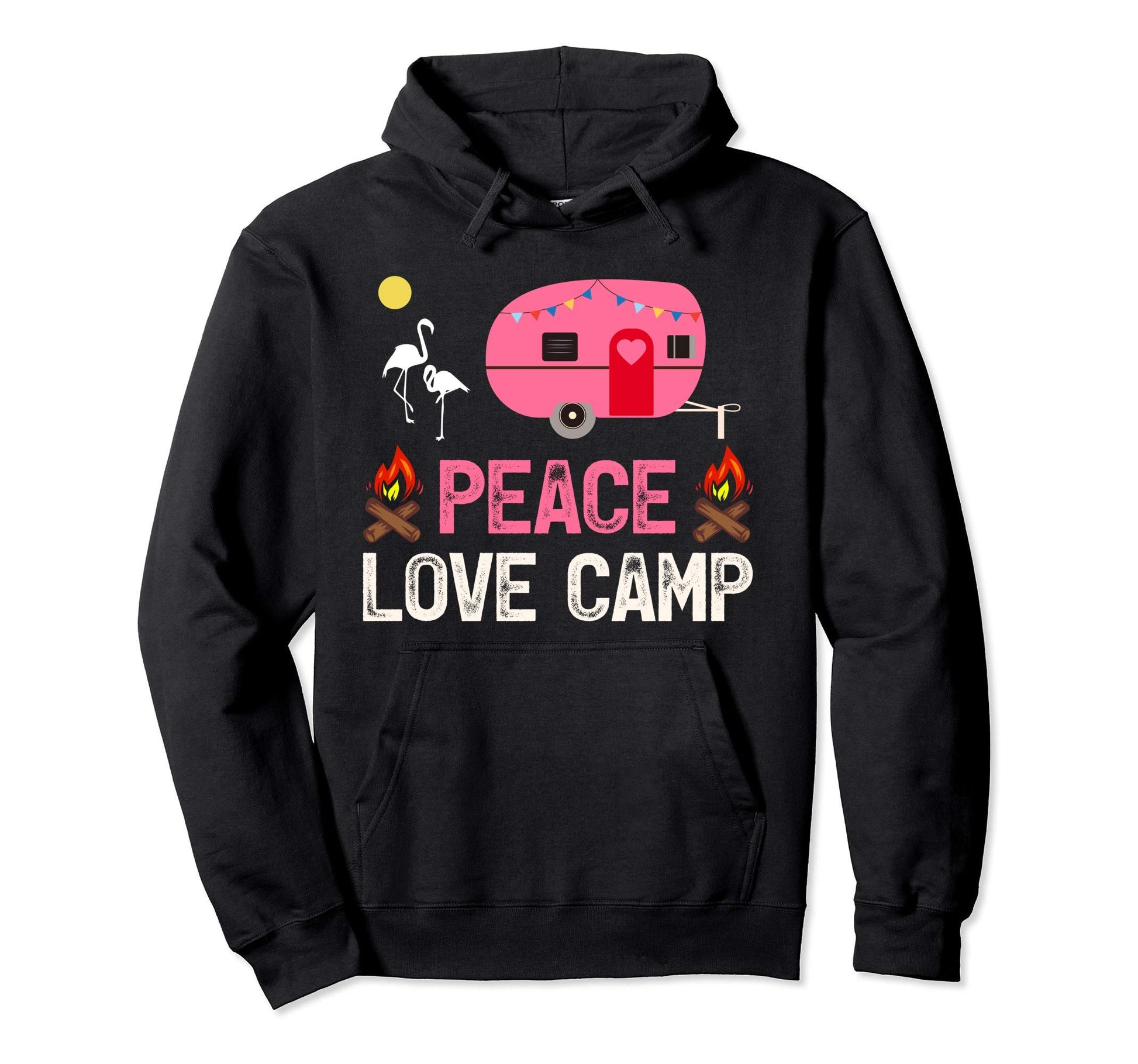 Rv Camping Lover Peace Love Camp Hoodie - Novelty Apparel Unisex - T-Shirt, Sweatshirt, Hoodie