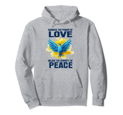 Harness Power Love Unlock Serenity Hoodie - Novelty Apparel for Adults - T-Shirt, Sweatshirt, Hoodie