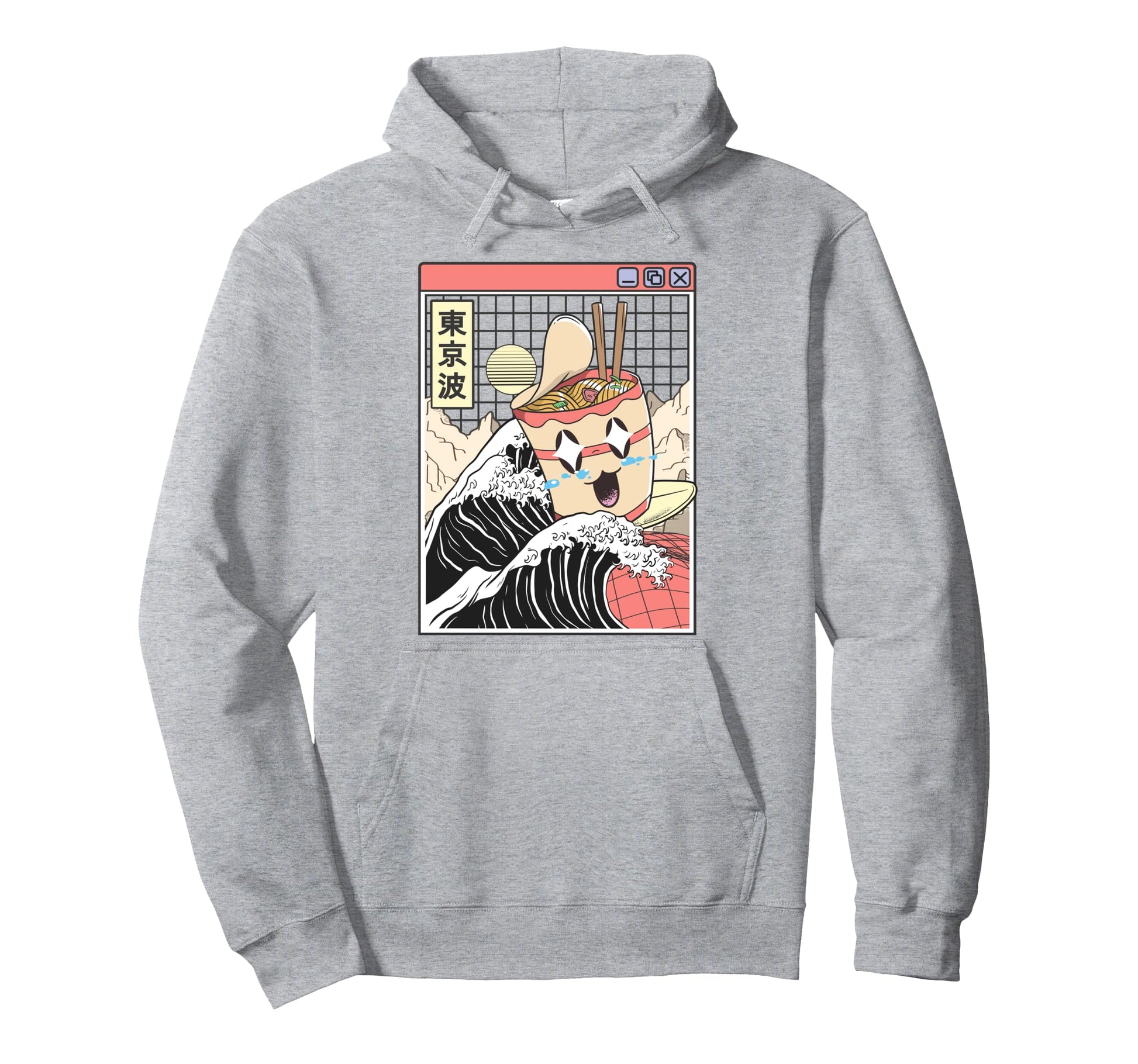 Instant Ramen Noodles Surfing Japanese Wave Hoodie - Graphic Print Unisex - T-Shirt, Sweatshirt, Hoodie
