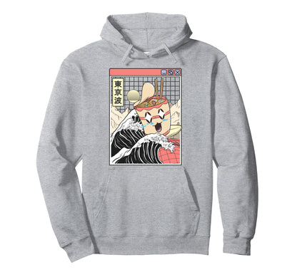 Instant Ramen Noodles Surfing Japanese Wave Hoodie - Graphic Print Unisex - T-Shirt, Sweatshirt, Hoodie