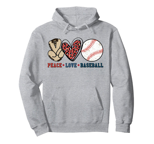 Baseball Peace Love Baseball Hoodie - Streetwear Style for Adults - T-Shirt, Sweatshirt, Hoodie