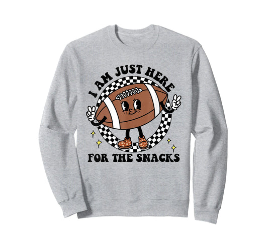 Im Just Here Snacks Football Mom Game Sweatshirt - Graphic Print Men Women - T-Shirt, Sweatshirt, Hoodie
