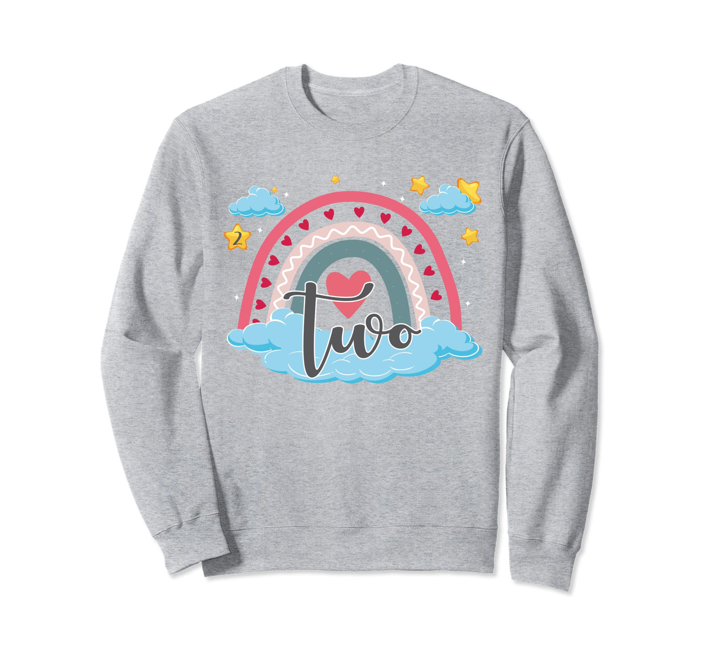 Two Year Old Boho Rainbow 2Nd Sweatshirt - Trendy Graphic for Adults - T-Shirt, Sweatshirt, Hoodie