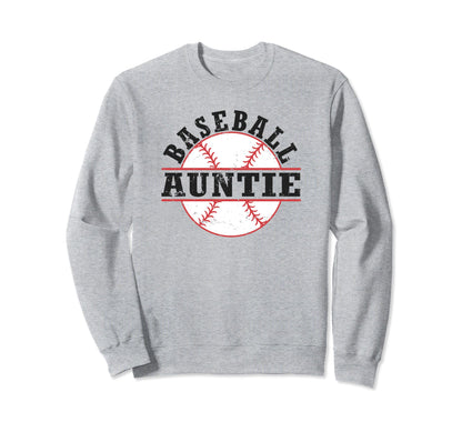 Baseball Auntie Aunt Sweatshirt - Minimalist Print for Adults - T-Shirt, Sweatshirt, Hoodie