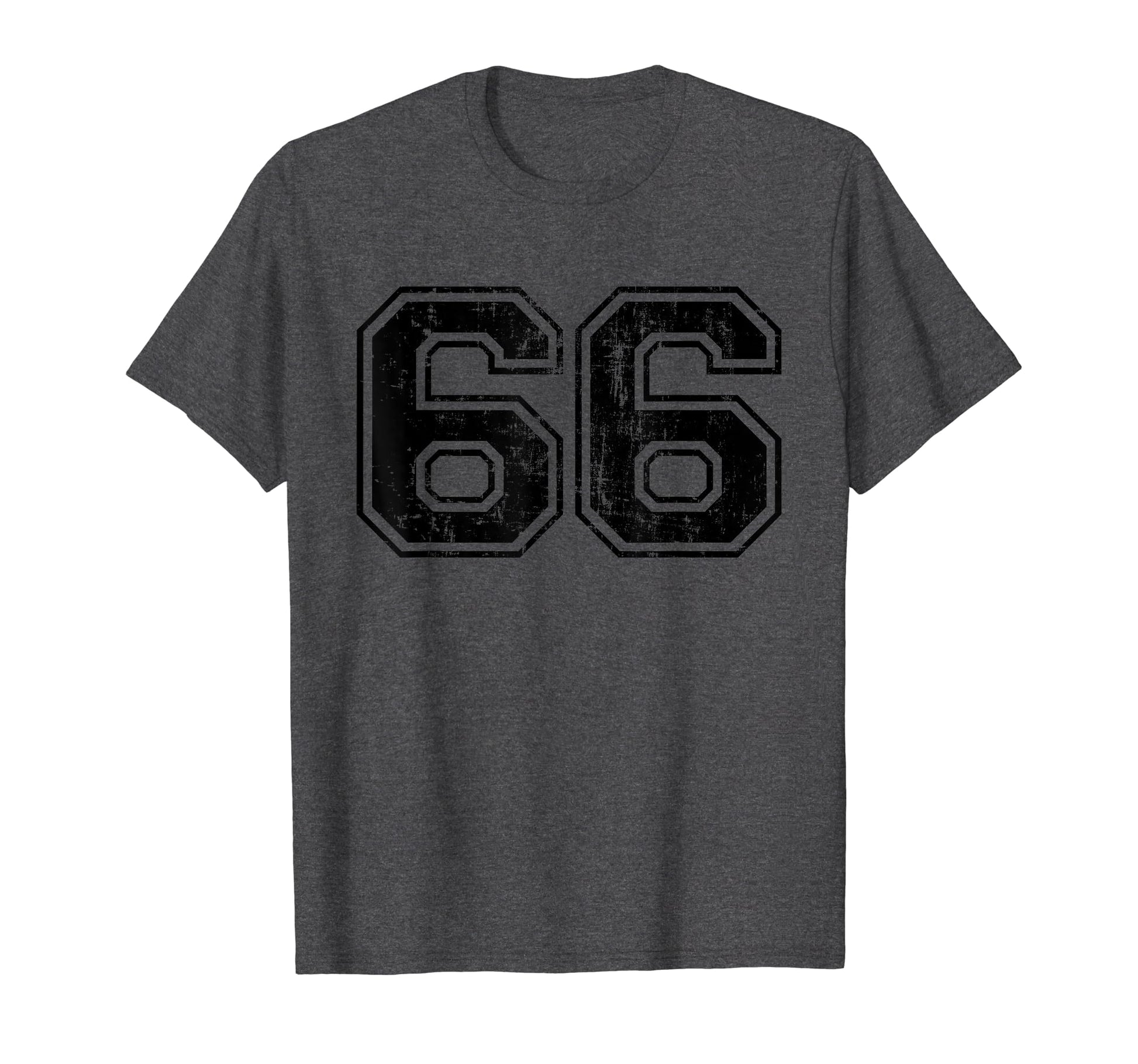 Number 66 Varsity Distressed Sport Team T-Shirt - Graphic Print for Adults - T-Shirt, Sweatshirt, Hoodie