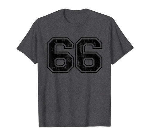 Number 66 Varsity Distressed Sport Team T-Shirt - Graphic Print for Adults - T-Shirt, Sweatshirt, Hoodie