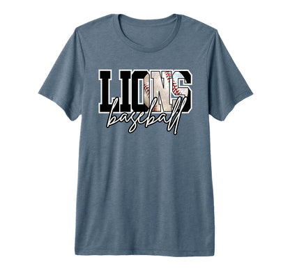 Lions Mascot Baseball Mom Tball Lion T-Shirt - Graphic Print Men Women - T-Shirt, Sweatshirt, Hoodie