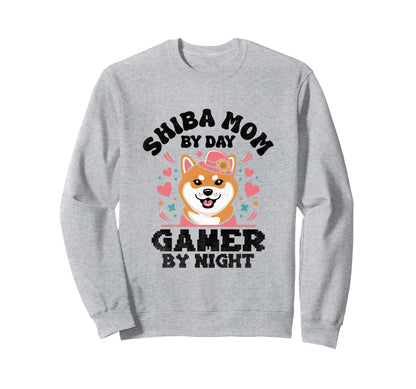 Shiba Mom Day Gamer Night Japanese Sweatshirt - Novelty Apparel Unisex - T-Shirt, Sweatshirt, Hoodie
