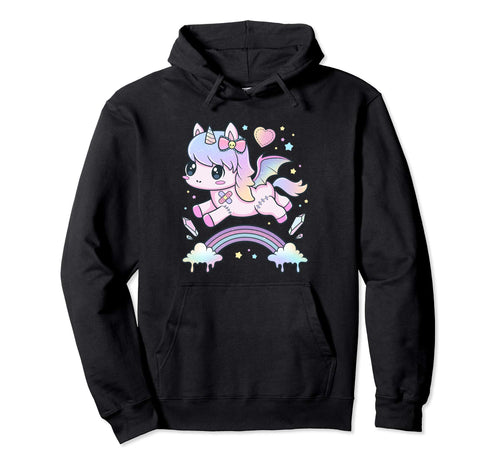 Kawaii Pastel Goth Creepy Unicorn Hoodie - Trendy Graphic Men Women - T-Shirt, Sweatshirt, Hoodie