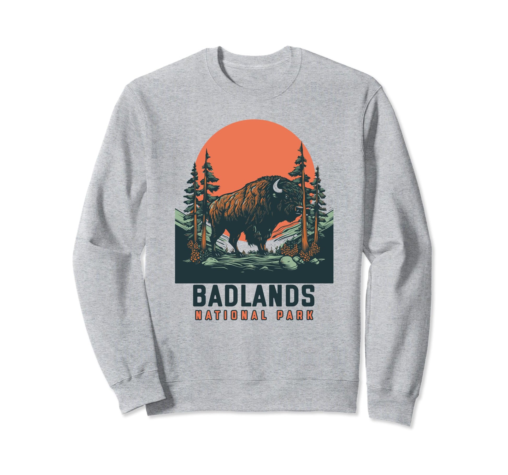 Badlands National Park Bison Buffalo Sweatshirt - Streetwear Style Unisex - T-Shirt, Sweatshirt, Hoodie