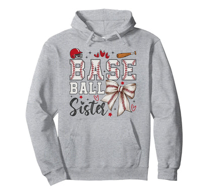Baseball Sister Coquette Bow Sport Hoodie - Streetwear Style Men Women - T-Shirt, Sweatshirt, Hoodie