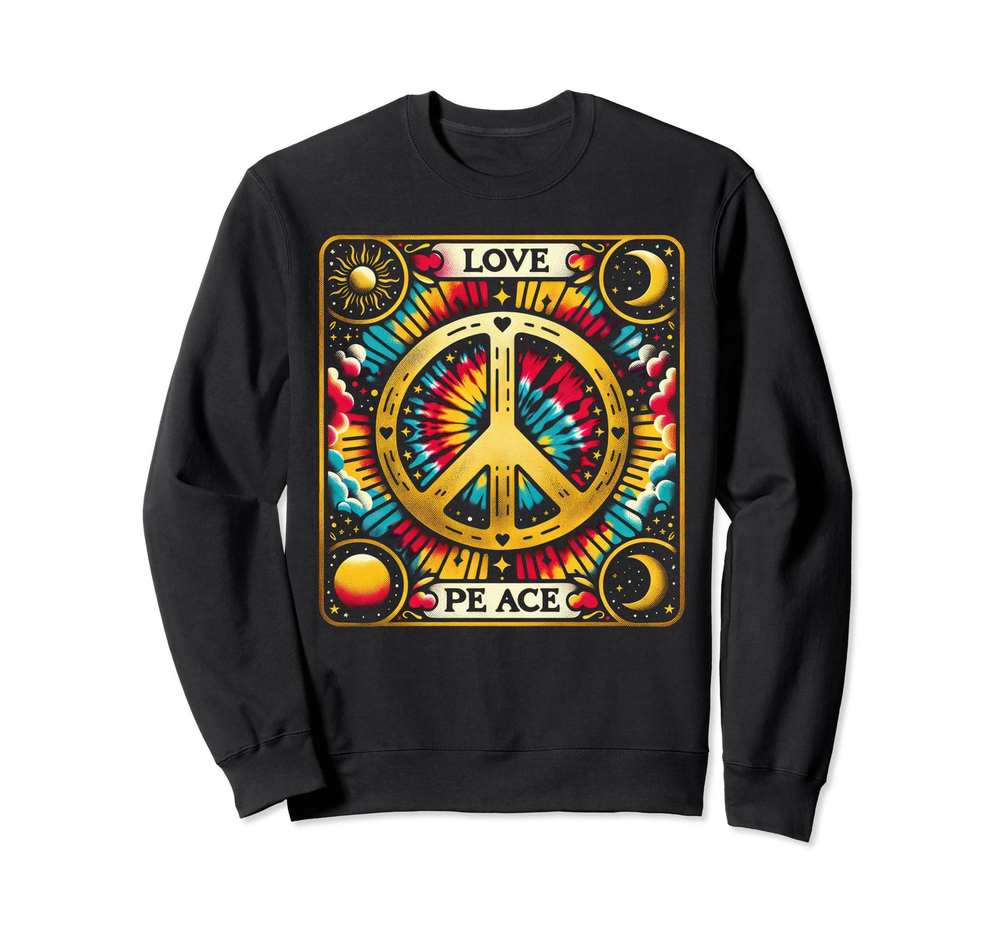 Hippie Tarot Peace Sign Manifest Sweatshirt - Unique Graphic Men Women - T-Shirt, Sweatshirt, Hoodie