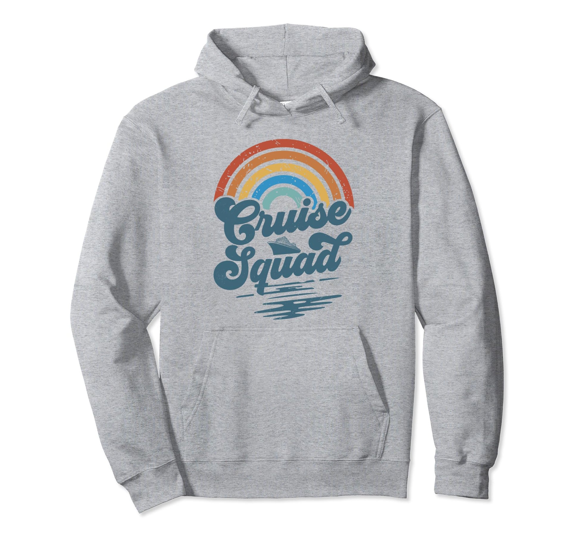 Cruise Graduation Trip Groovy Rainbow Hoodie - Custom Art Print for Adults - T-Shirt, Sweatshirt, Hoodie