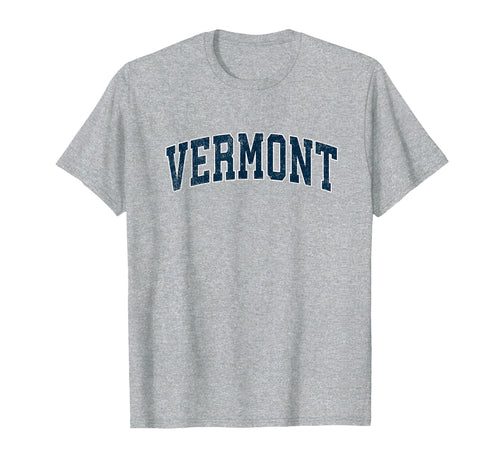 Vermont Varsity Sports Navy Text T-Shirt - Streetwear Style for Adults - T-Shirt, Sweatshirt, Hoodie