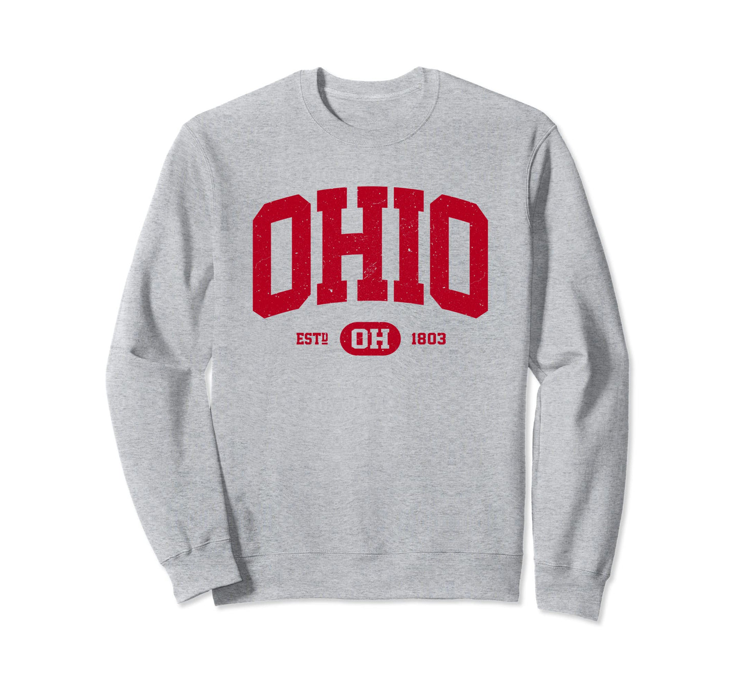 Red Oh Varsity Ohio Sweatshirt - Unique Graphic Men Women - T-Shirt, Sweatshirt, Hoodie