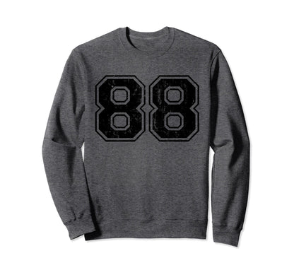 Number 88 Varsity Distressed Sweatshirt - Streetwear Style for Adults - T-Shirt, Sweatshirt, Hoodie